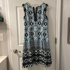 Maggy London Blue and White Tie Dye Dress Size 8